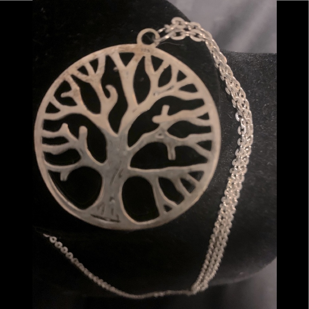 .925 Silver Large Tree of Life Necklace